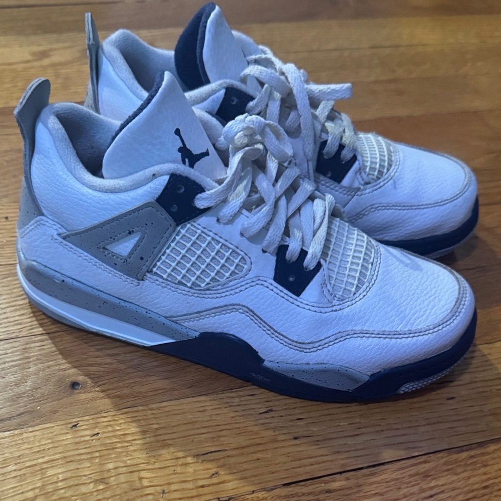 Nike Jordan 4 sneaker - kids 2.5 navy & white